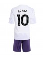 Manchester United Matheus Cunha #10 Replika Borta Kläder Barn 2025-26 Kortärmad (+ byxor)